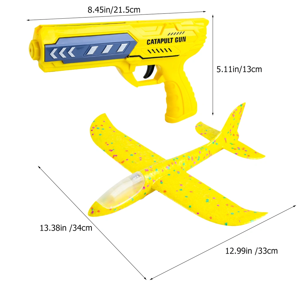 1 Set of Luminous Foams Catapult Airplane Toy Outdoor Shooting Toy Kids Airplane Toy Kids Outdoor Toy