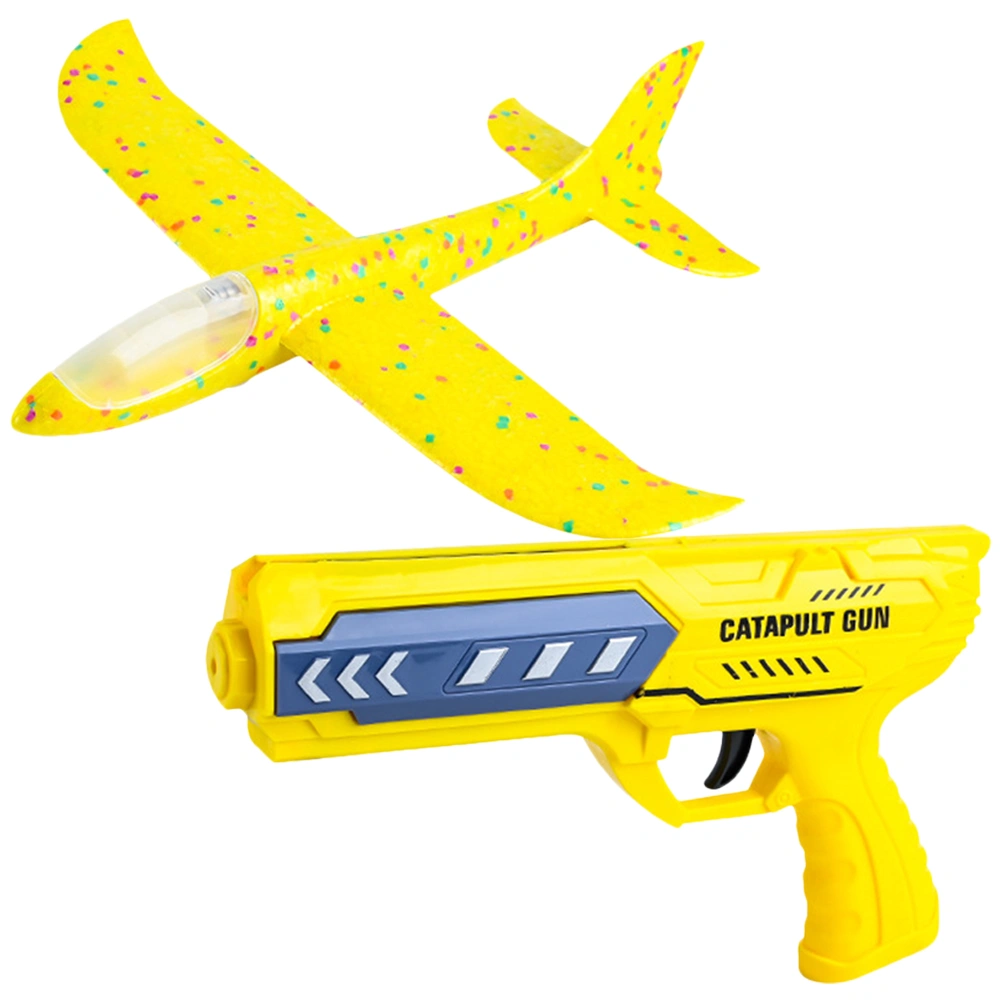 1 Set of Luminous Foams Catapult Airplane Toy Outdoor Shooting Toy Kids Airplane Toy Kids Outdoor Toy