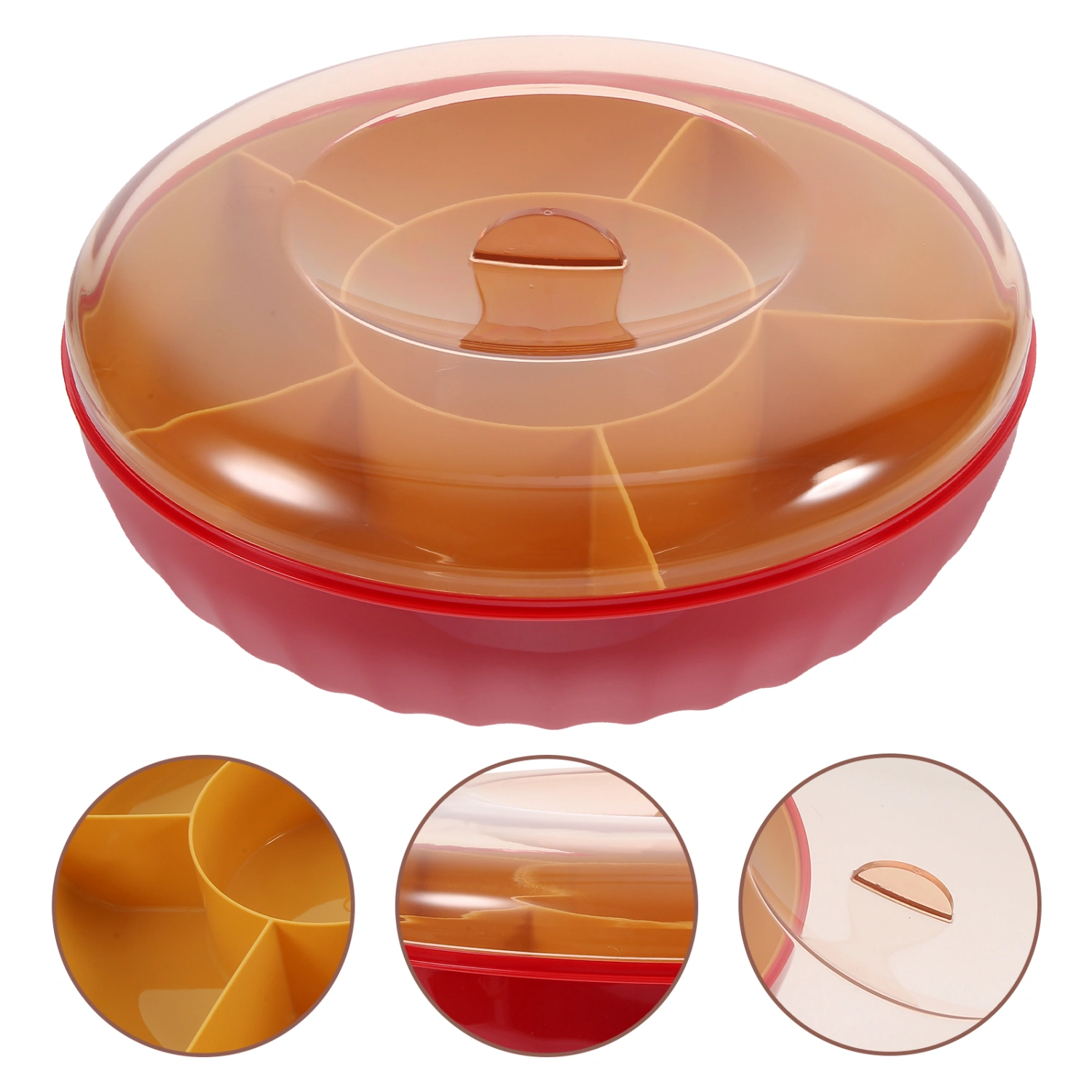 Snack Storage Box Divided Sweet Dried Fruit Box Snack Serving Tray Snacks Storage Box with Lid