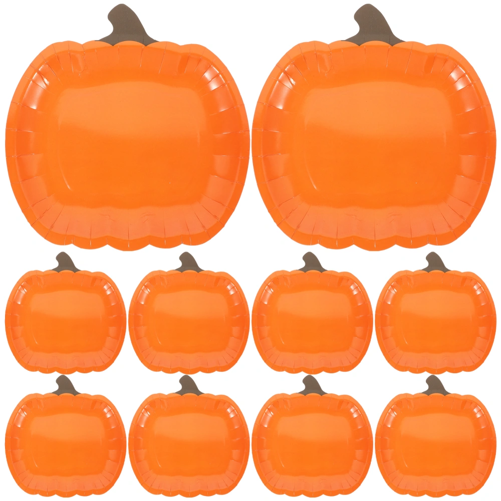 10pcs Halloween Pumpkin Paper Plates Disposable Pumpkin Plates Party Dessert Plates Party Supplies