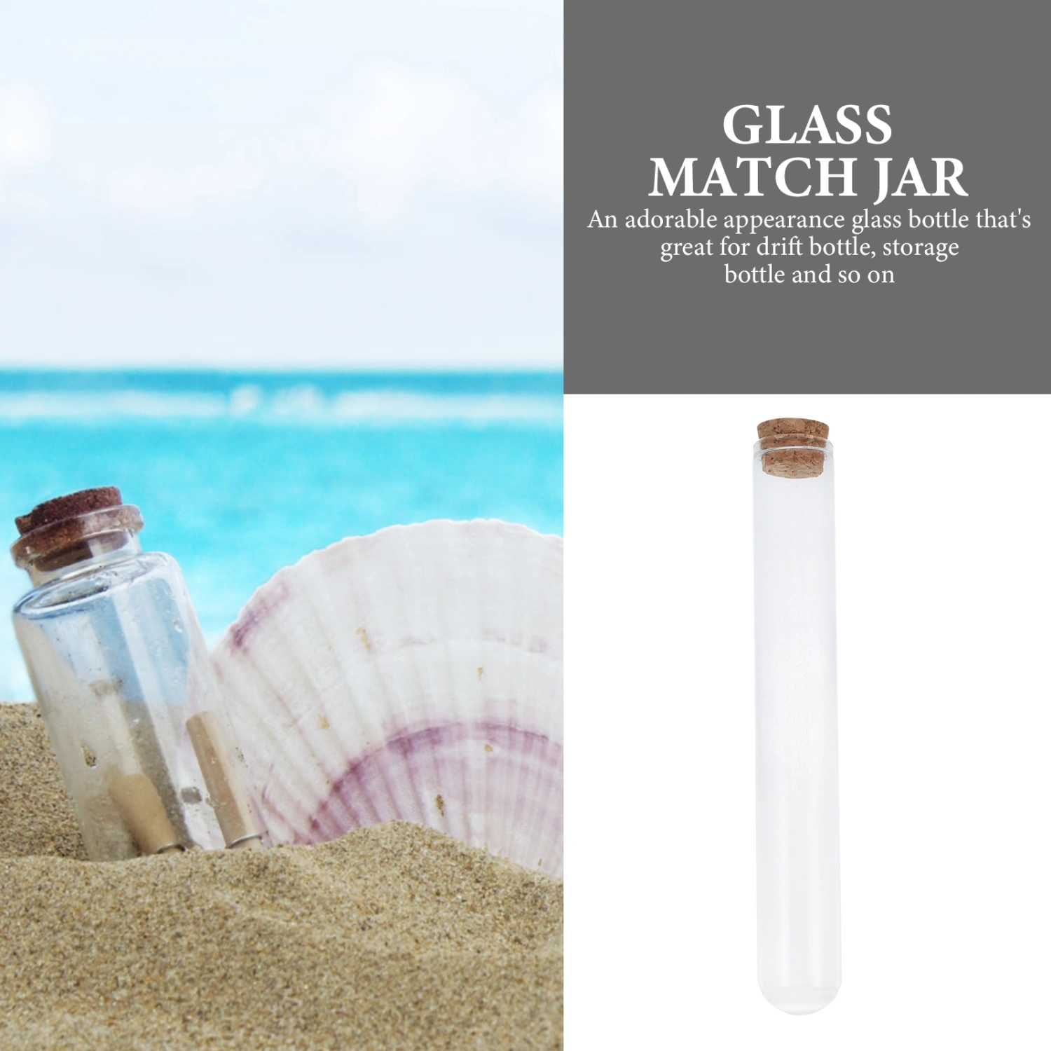 10pcs Multi-functional Glass Match Storage Jar Portable Glass Test Tube Match Container