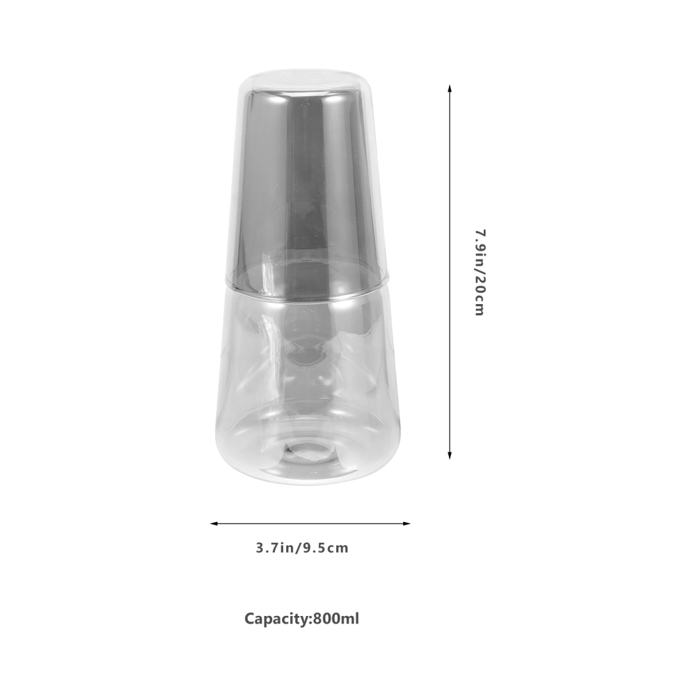 1 Set Single Person Water Bottle Water Container Bedside Carafe with Cup for Bathroom Bedside