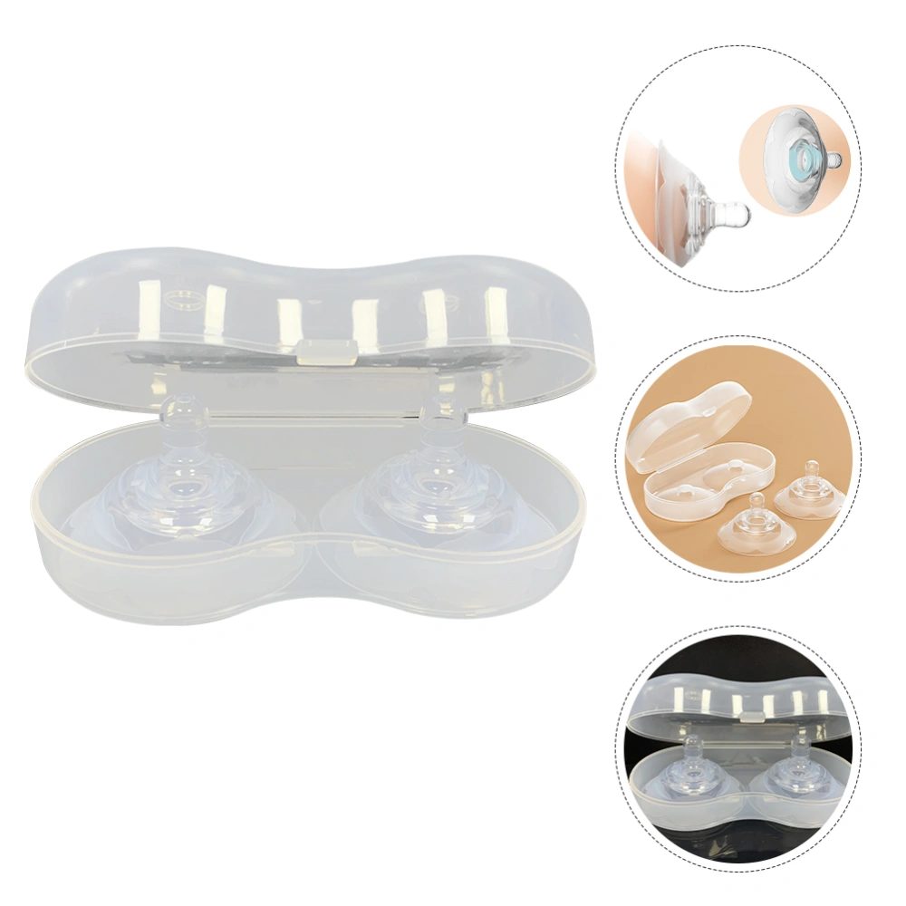 1 Set Silicone Nipple Shield Breastfeeding Nipple Shield Nursing Nipple Shield with Storage Box