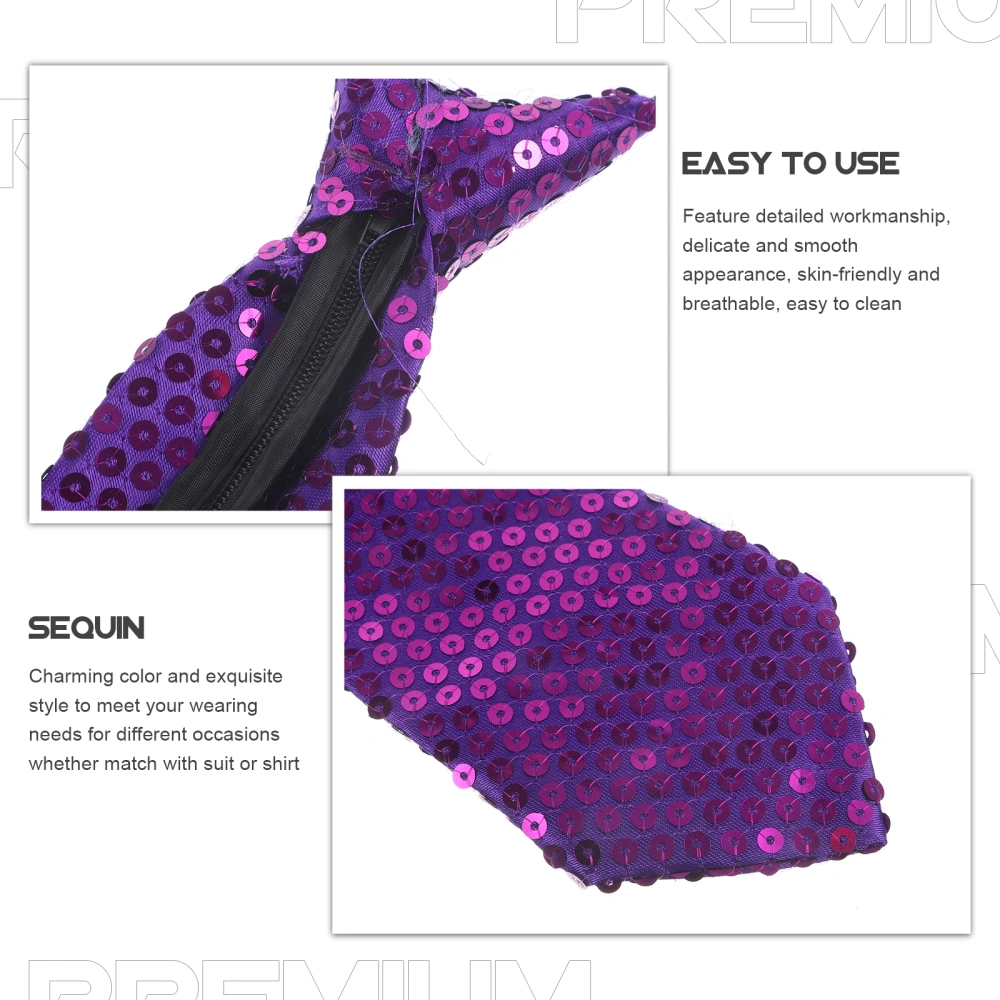 Sequin Tie Shine Necktie Fashion Necktie Cosplay Party Necktie Costume Tie Decor