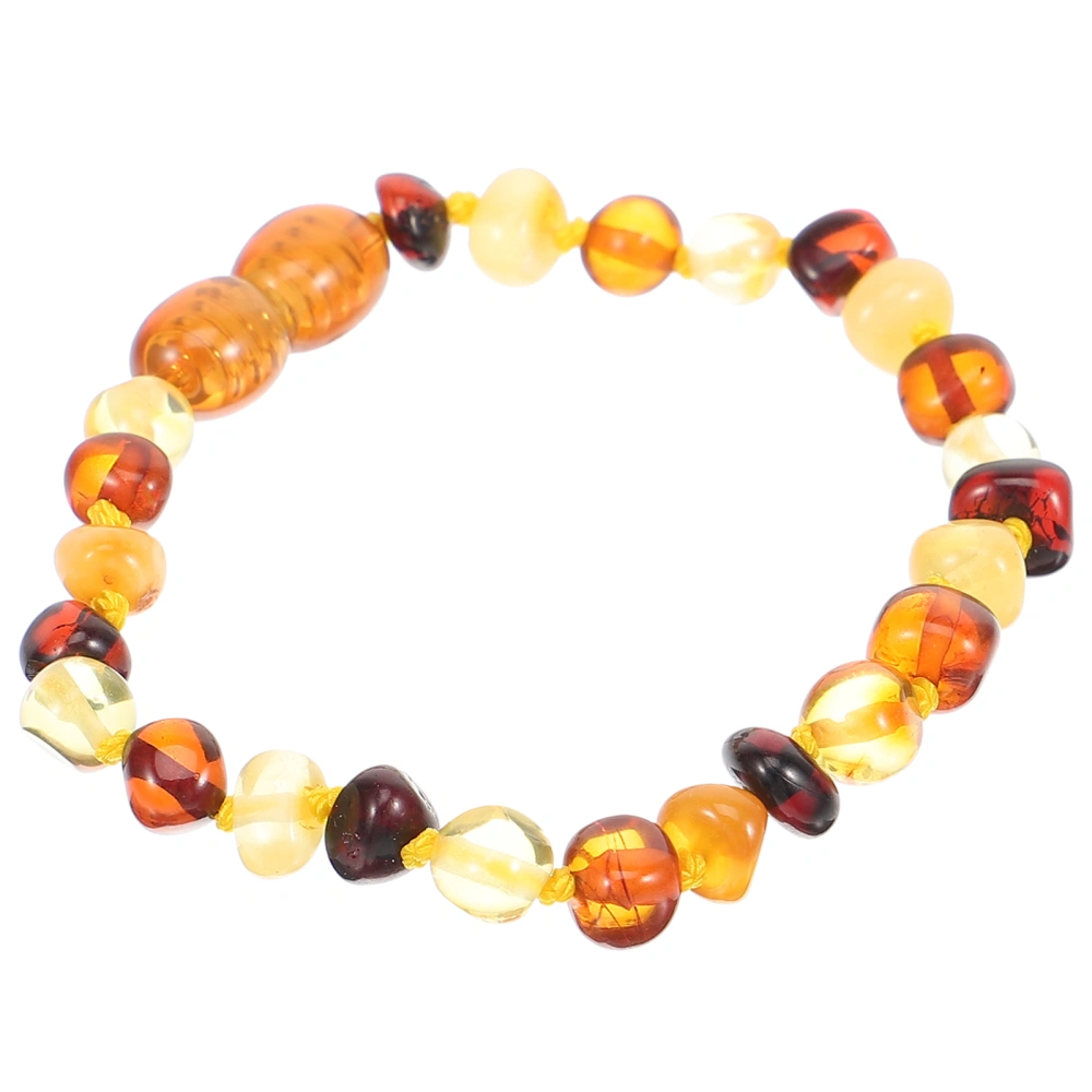 Decorative Wrist Bracelet Delicate Amber Beads Bracelet Portable Amber Beads Bracelet