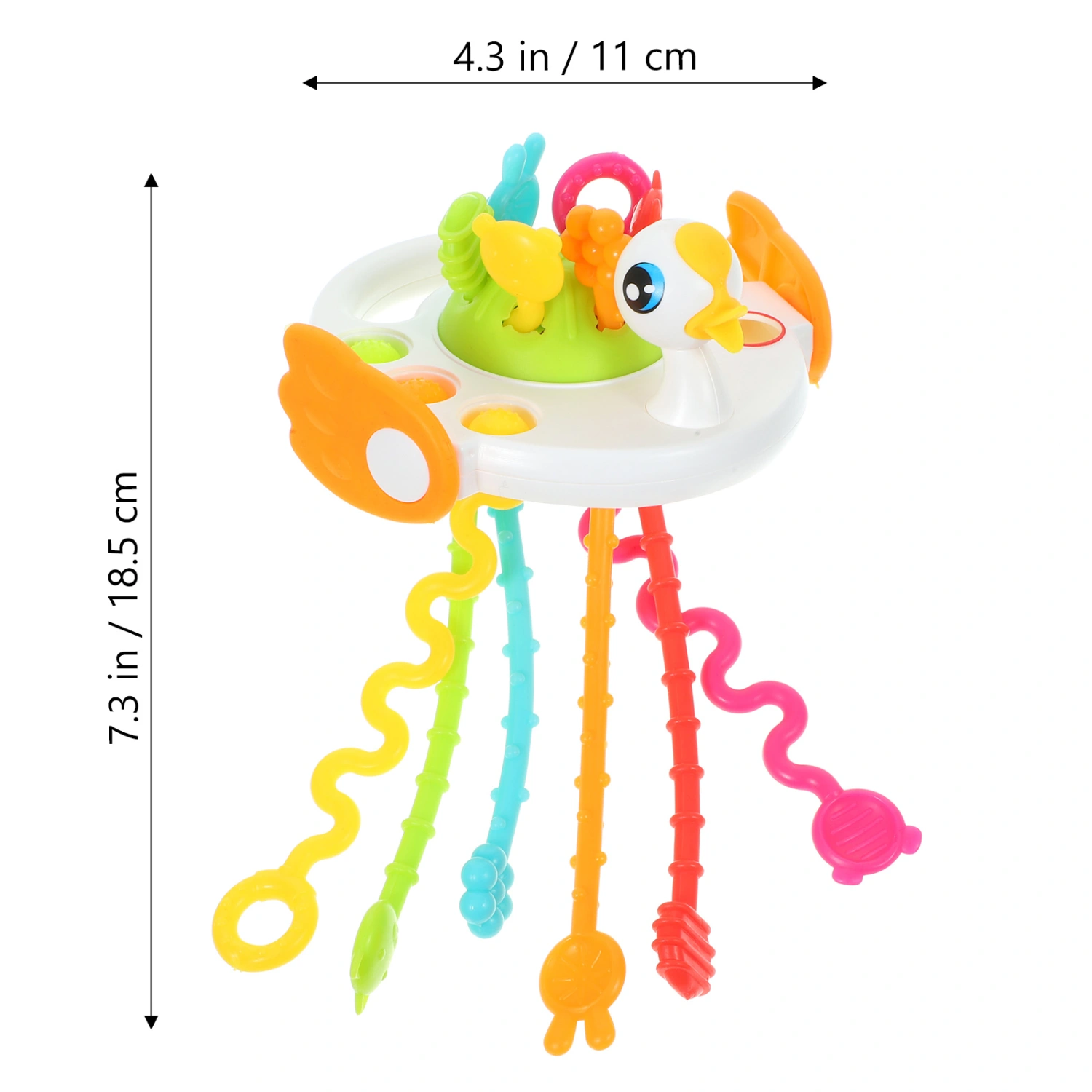 Pull String Toy Activity Motor Skill Toy Cartoon Duck Fine Motor Skill Toy