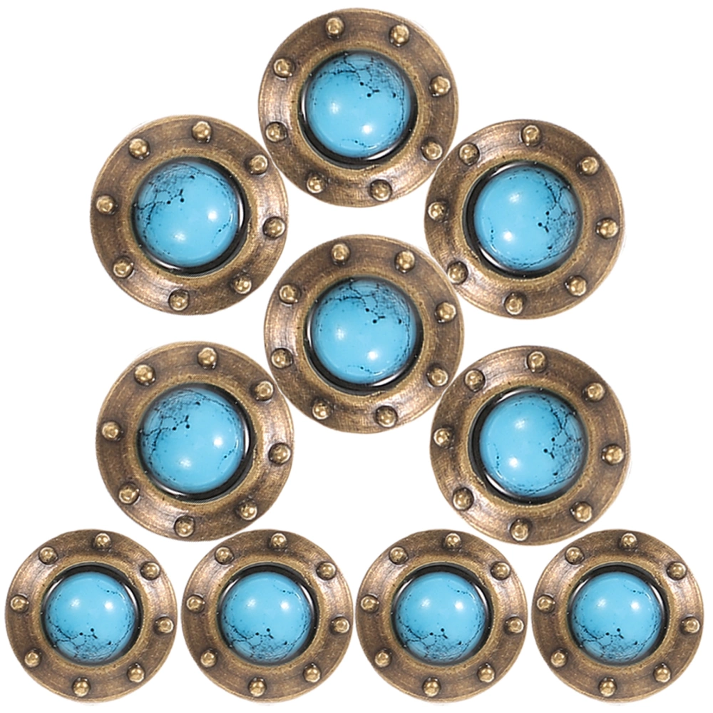 10Pcs Delicate DIY Leather Button Rivets Retro Suitcase Buckle Novel Craft Concho Buttons