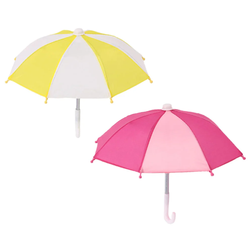 2pcs Mini Umbrella Miniature Umbrella Doll Umbrella Photo Prop Doll House Supplies