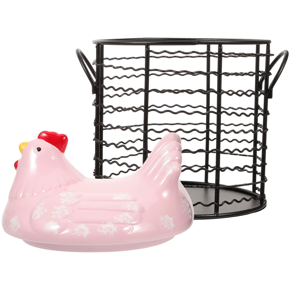 Multi-function Egg Basket Hen Shaped Lid Egg Basket Kitchen Countertop Egg Basket Fruits Basket