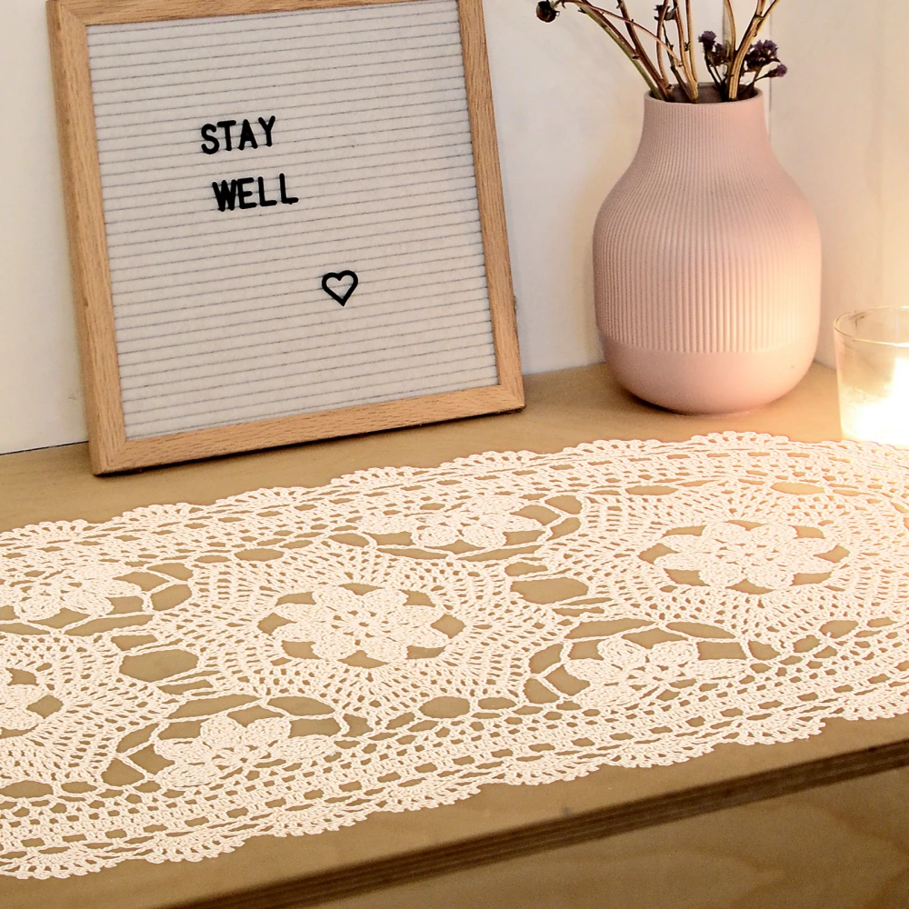 Cotton Crochet Rustic Table Runner Creative Cabinet Doily Table Doily Decoration