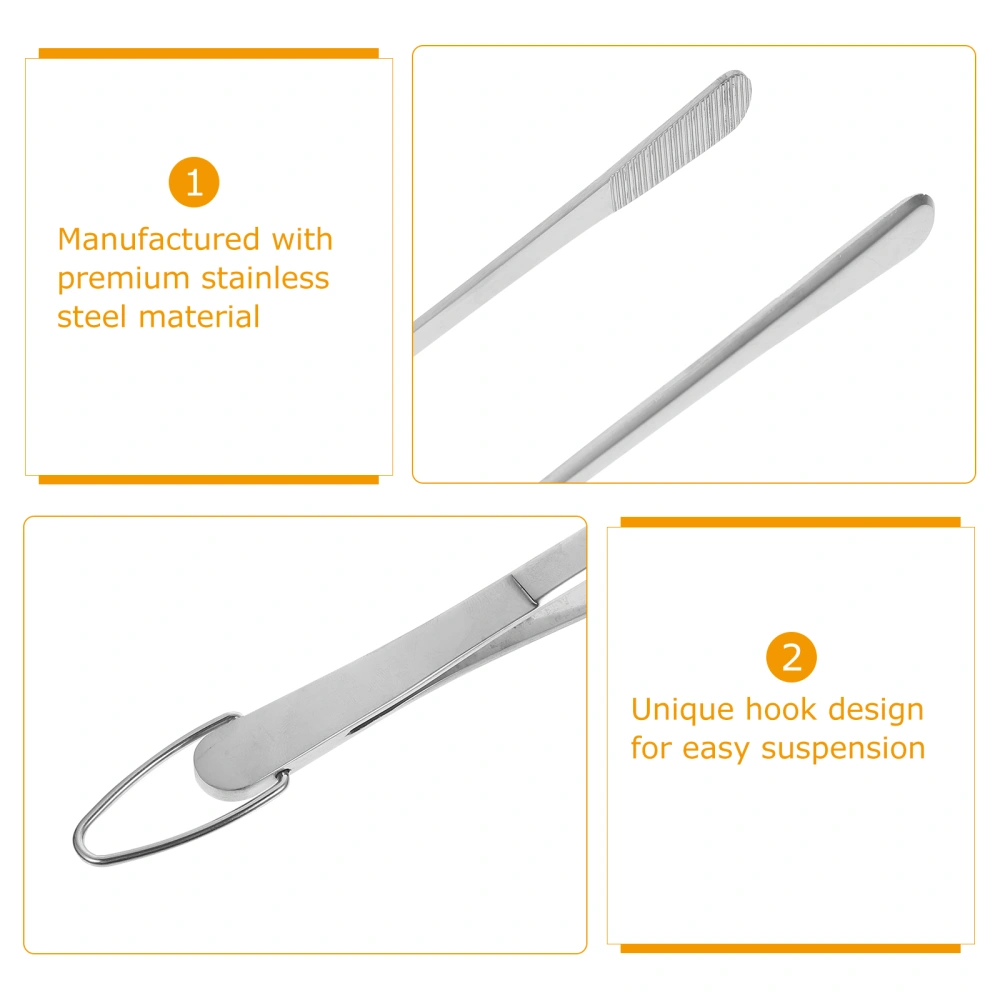 Stainless Steel Kitchen Tweezer with Hook Kitchen Fine Tweezer Food Tweezers