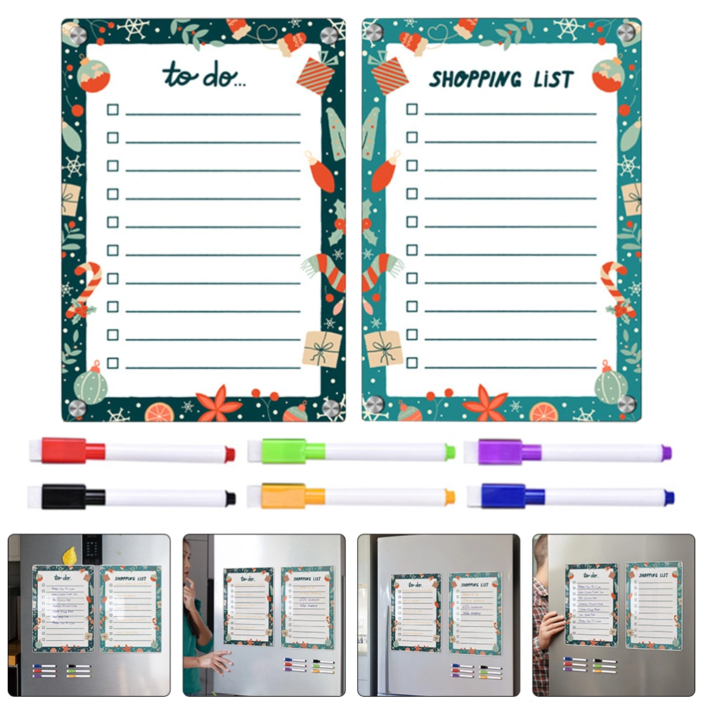 1 Set of Fridge Memo Board Dry Erase Board Freezer Dry Erase Board Fridge Magnetic Board with Pens