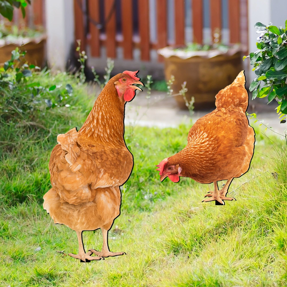 2pcs Acrylic Garden Hen Signs Garden Hen Stake Outdoor Yard Decoration Garden Supplies