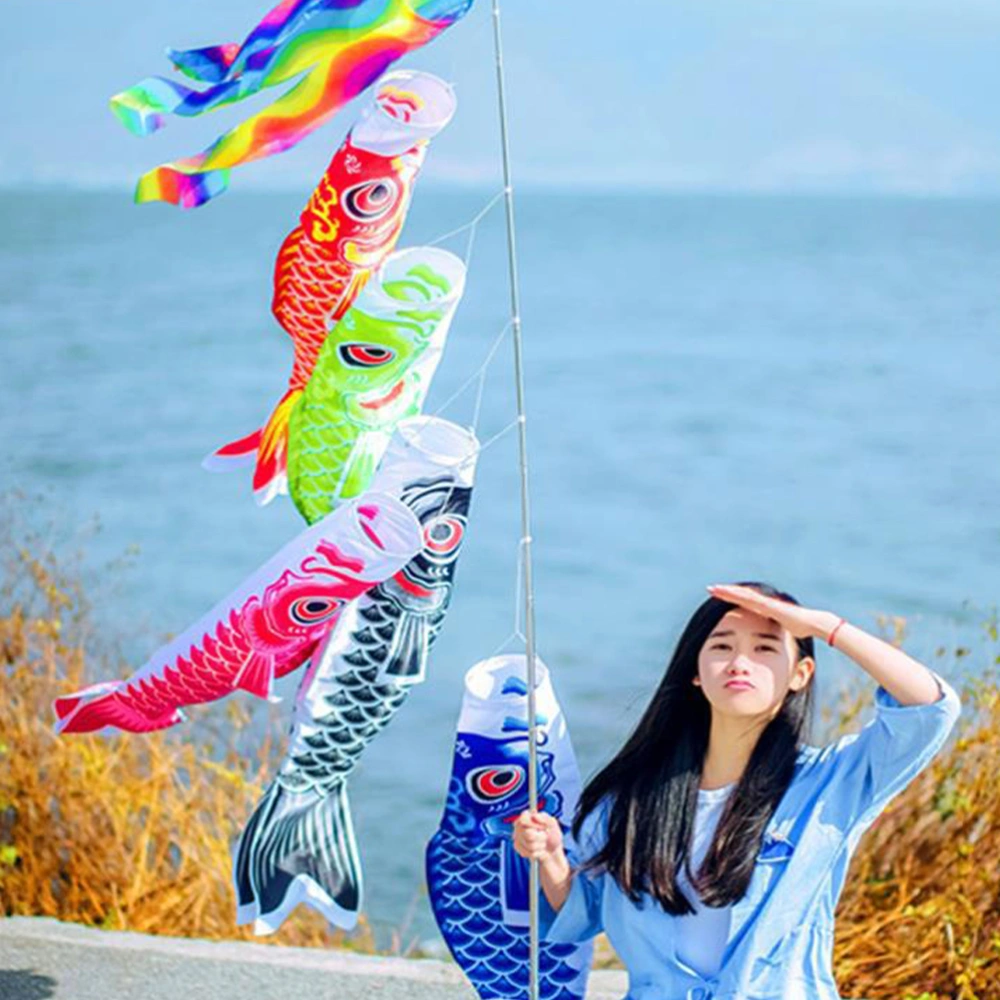 3 pcs Japanese DIY Carp Flag Blank Japanese Fish Windsock Japanese Blank Koinobori Windsock