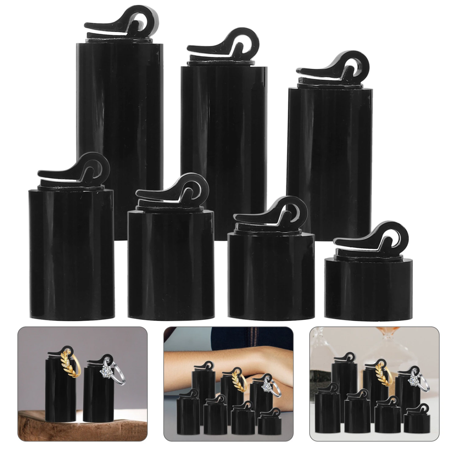 1 Set Acrylic Ring Display Stands Acrylic Cylinder Ring Display Organizer Ring Holder