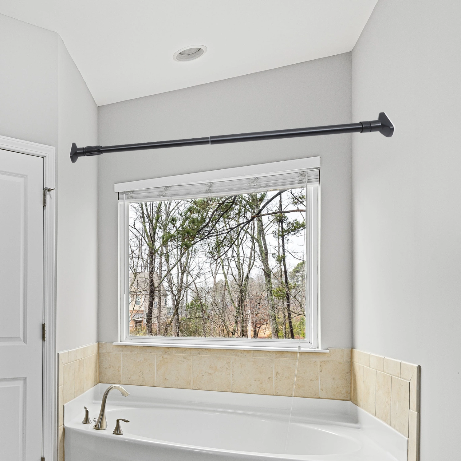 Wall Mount Punch-free Curtain Rod Widely-used Telescopic Clothesline Pole Shower Curtain Tension Rod