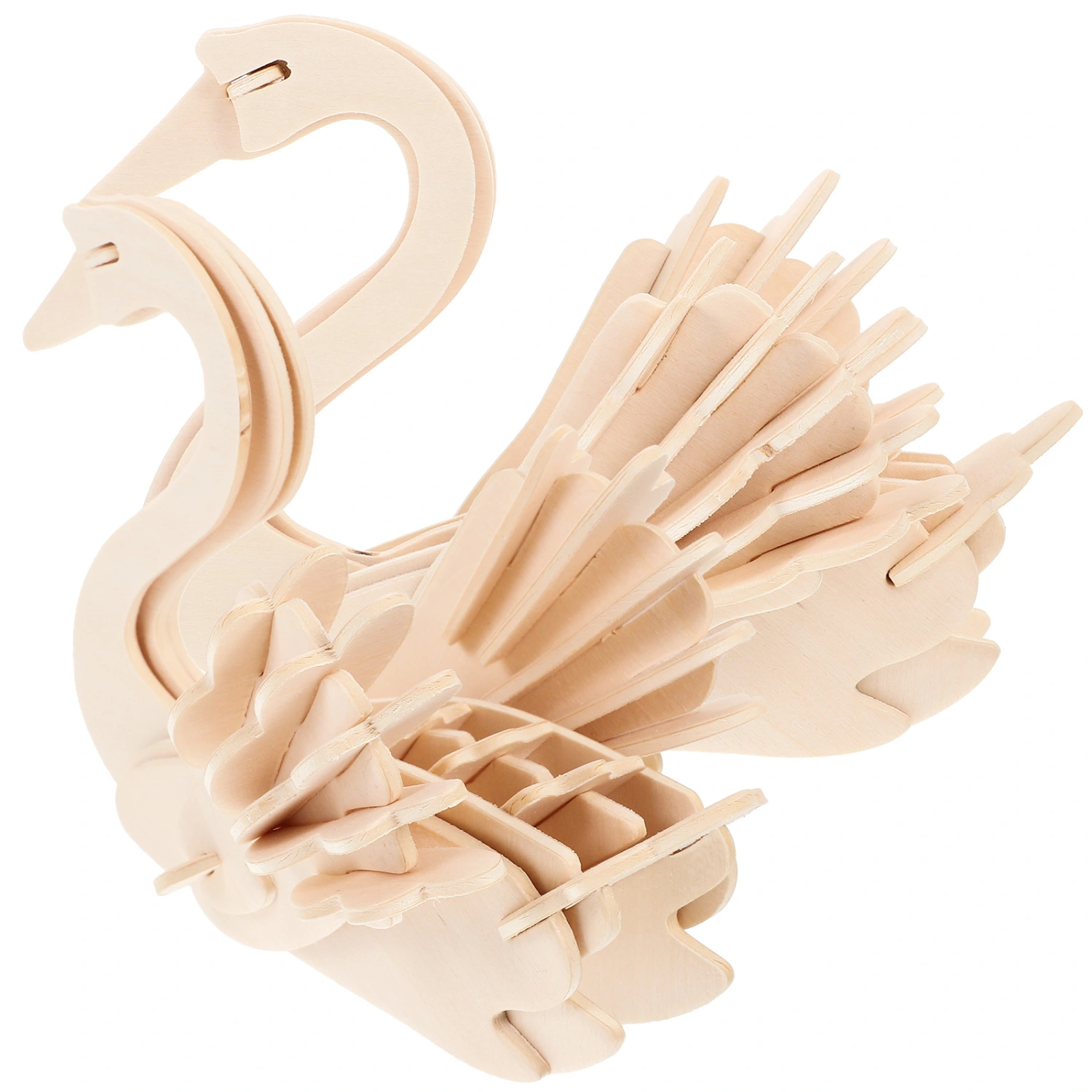 2pcs Animal Puzzle Toys Interactive Puzzle Jigsaws DIY Wooden Animal Puzzles(Swan Type)