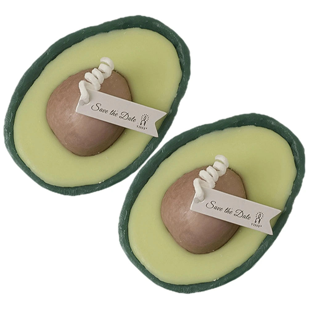 2Pcs Scented Candle Avocados Aroma Candle Decorative Scented Candle Decor Tabletop Ornament