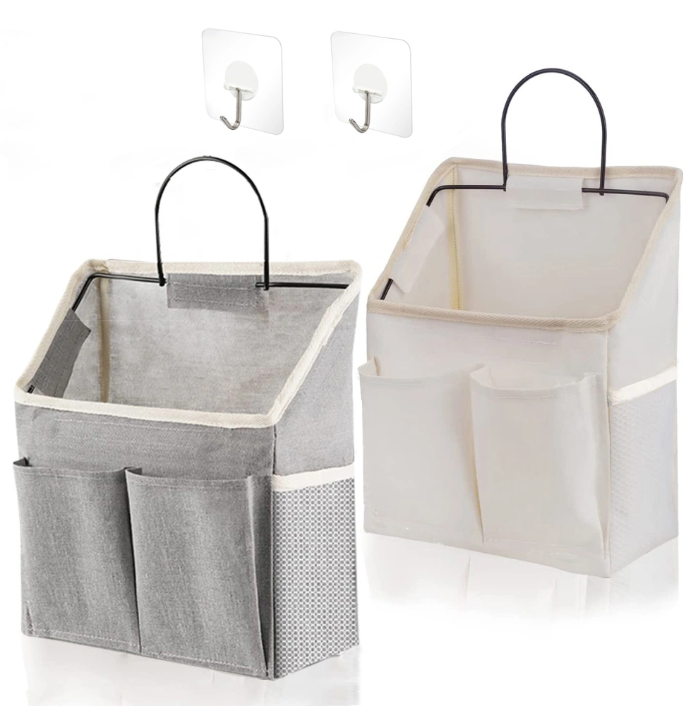 2pcs Wall Storage Bags Wall Hanging Organizer Kitchen Bedroom Book Toy Organizer