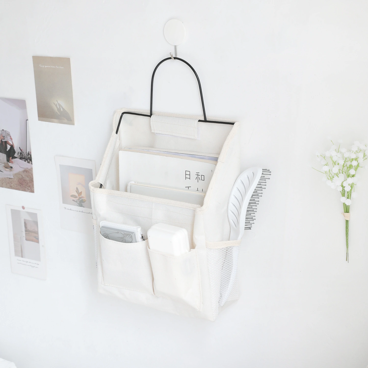 2pcs Wall Storage Bags Wall Hanging Organizer Kitchen Bedroom Book Toy Organizer