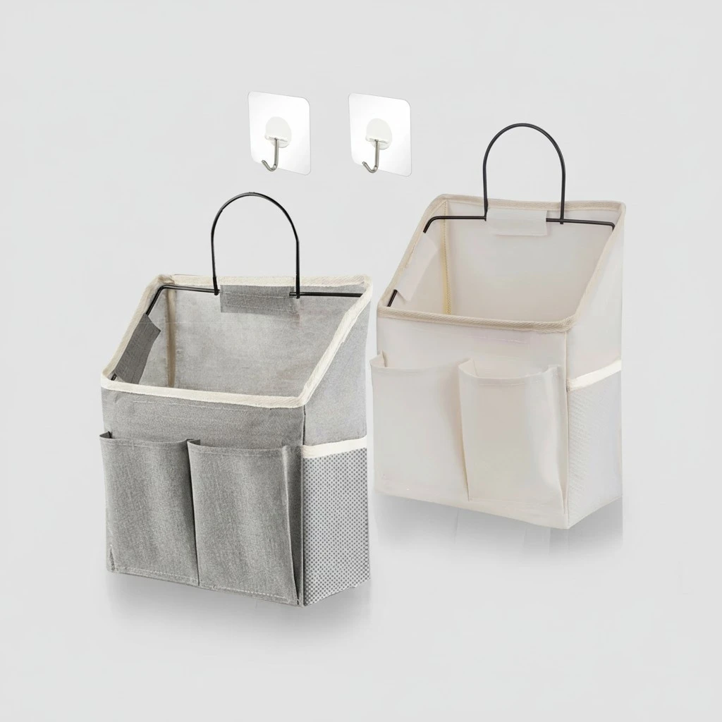 2pcs Wall Storage Bags Wall Hanging Organizer Kitchen Bedroom Book Toy Organizer