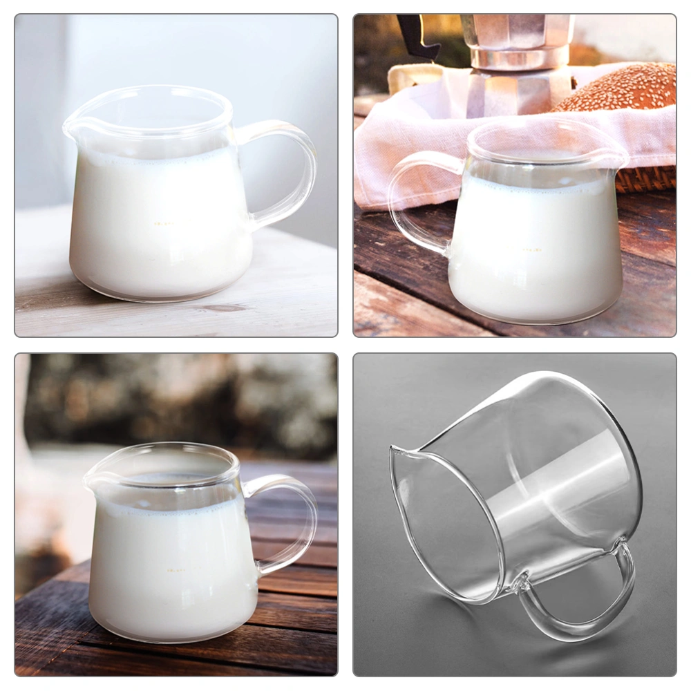 Glass Milk Cup Simple Heat Resistant Transparent Glass Coffee Pot Creamer Pitcher