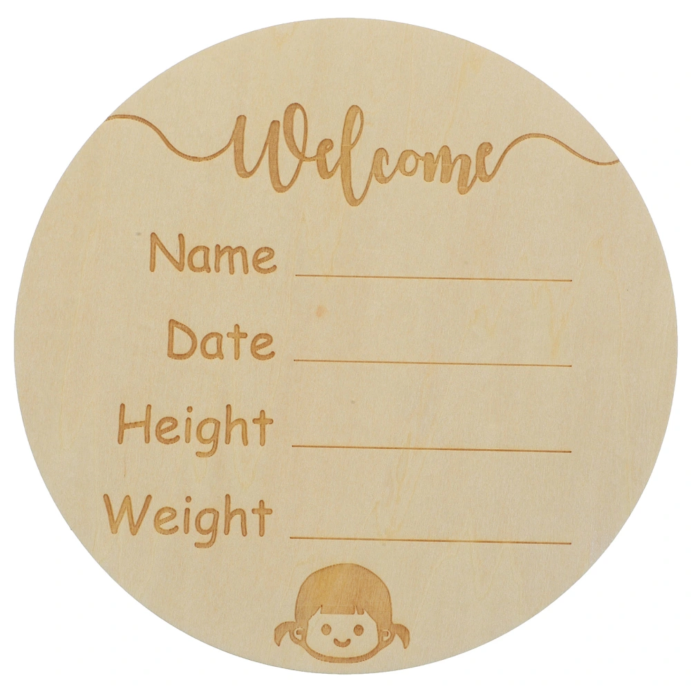 Birth Announcement Sign Round Wooden Baby Announcement Sign Newborn Name Announcement Sign