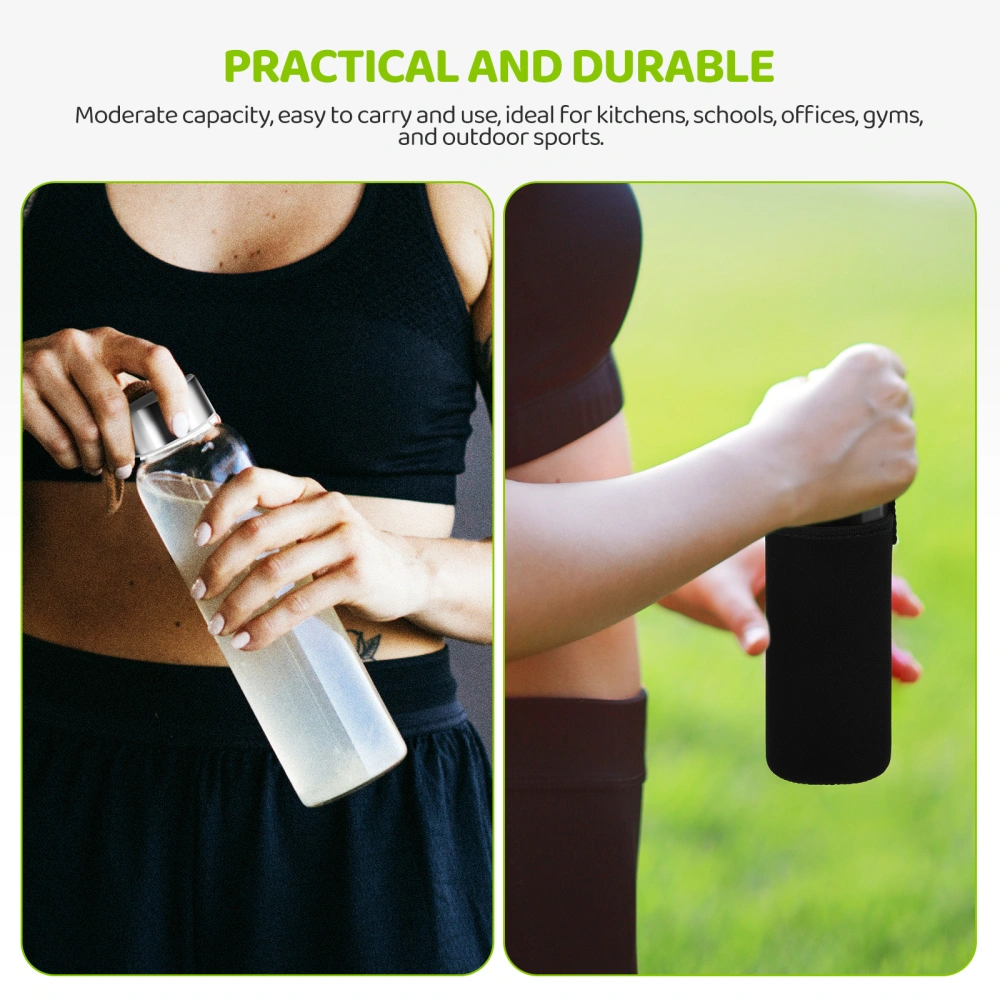 2 Pcs Glass Water Bottles with Bottle Sleeves for Juice Tea Water Coffee Milk