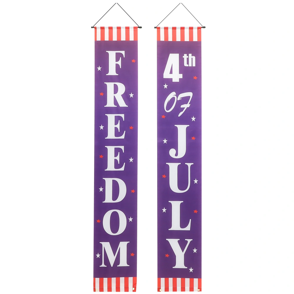 1 Pair Independence Day Door Banner Porch Sign 4th of July Independence Day Hanging Banner