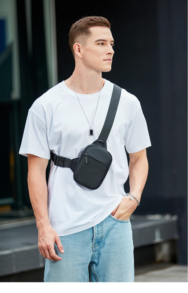 Men Chest Bag Adjustable Waist Pouch All-match Chest Bag Outdoor Waist Pouch for Men