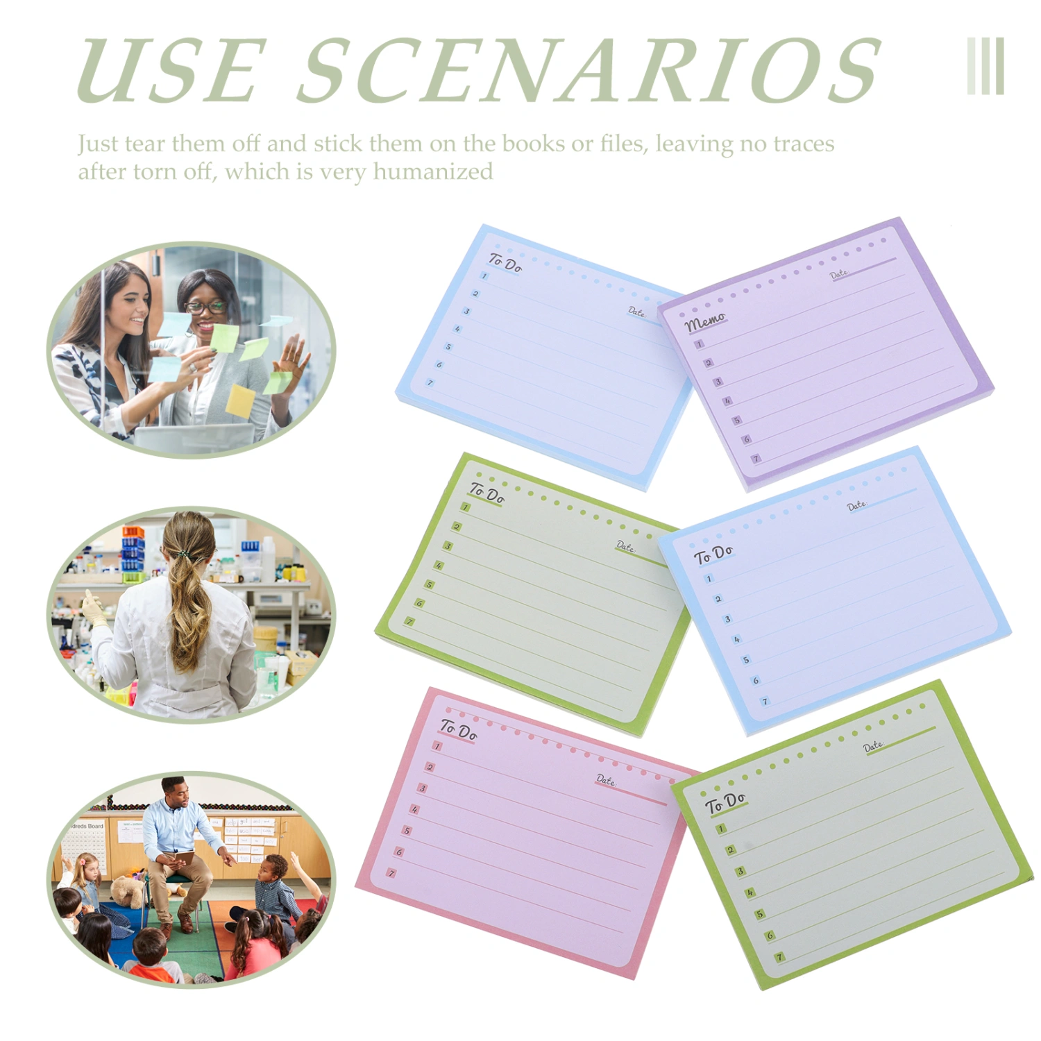 6 Books of Multi-functional Note Pads Adorable Memo Pads Portable Note Stickers for Students