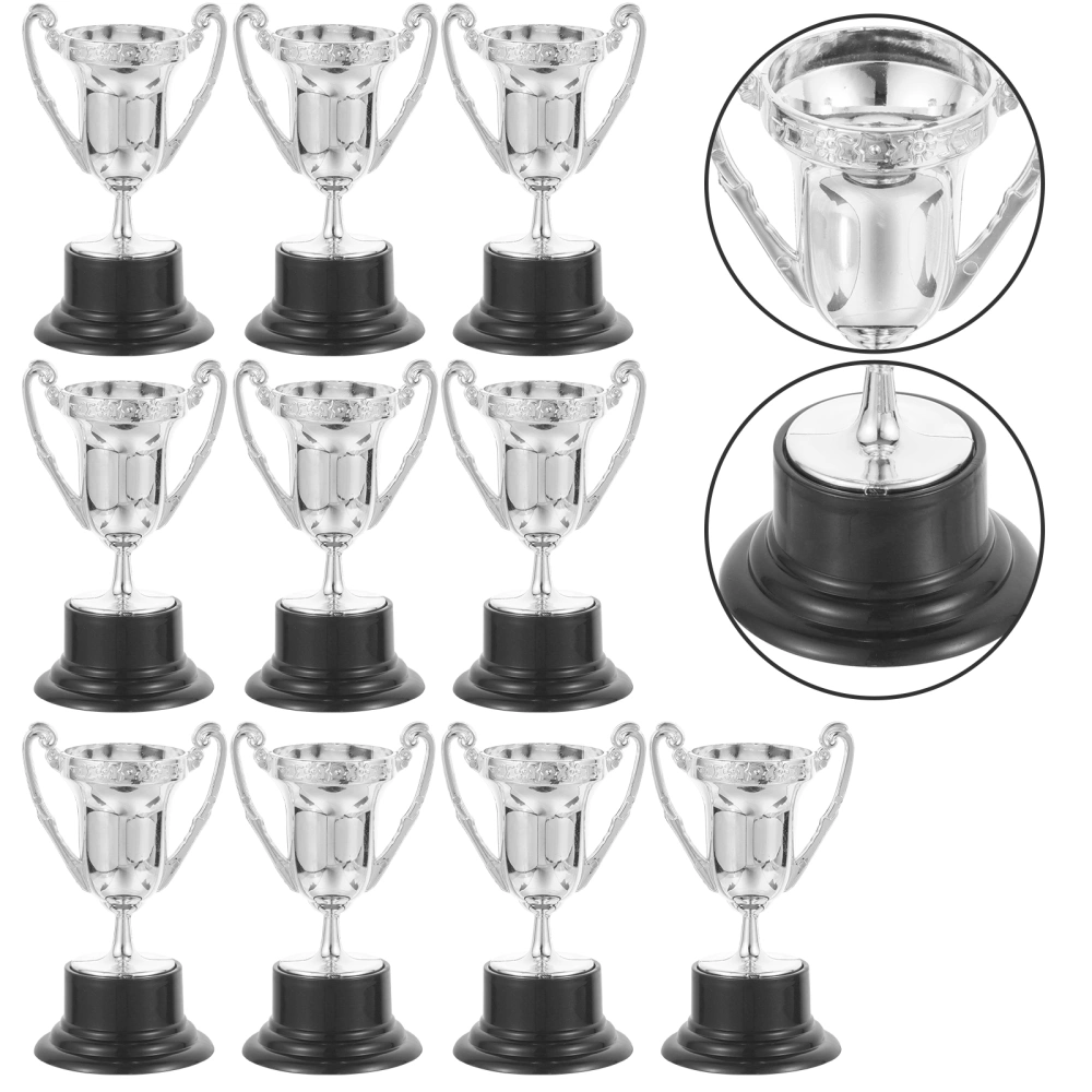 10Pcs Award Trophy Cups Mini Awards Trophies Plastic Gold Trophies Kids School Rewards