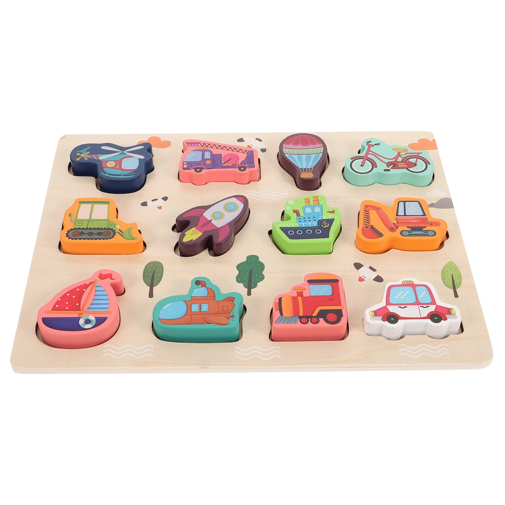 1 Set Kids Matching Board Kids Puzzle Game Traffic Transportation Puzzles Kids Cognitive Board Toy