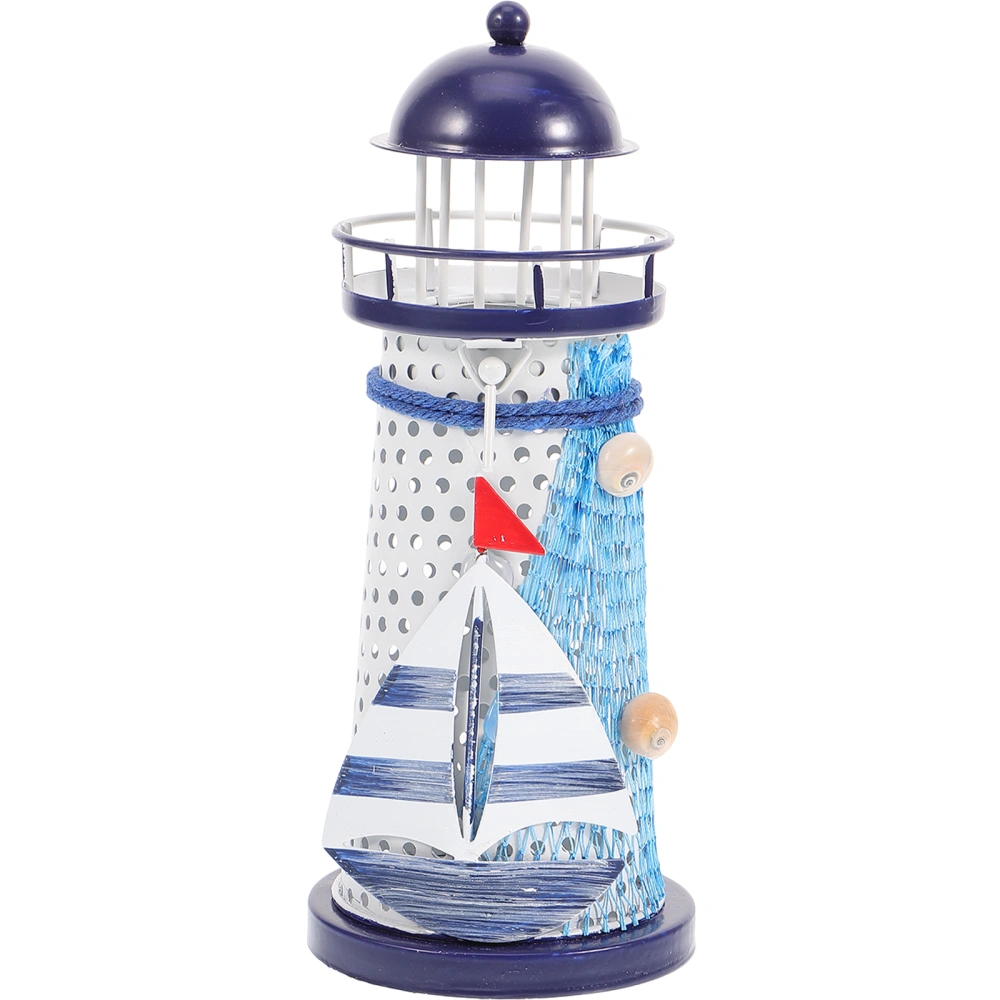 Lighthouse Candle Holder Mediterranean Desk Decor Lighthouse Artware for Home Decor