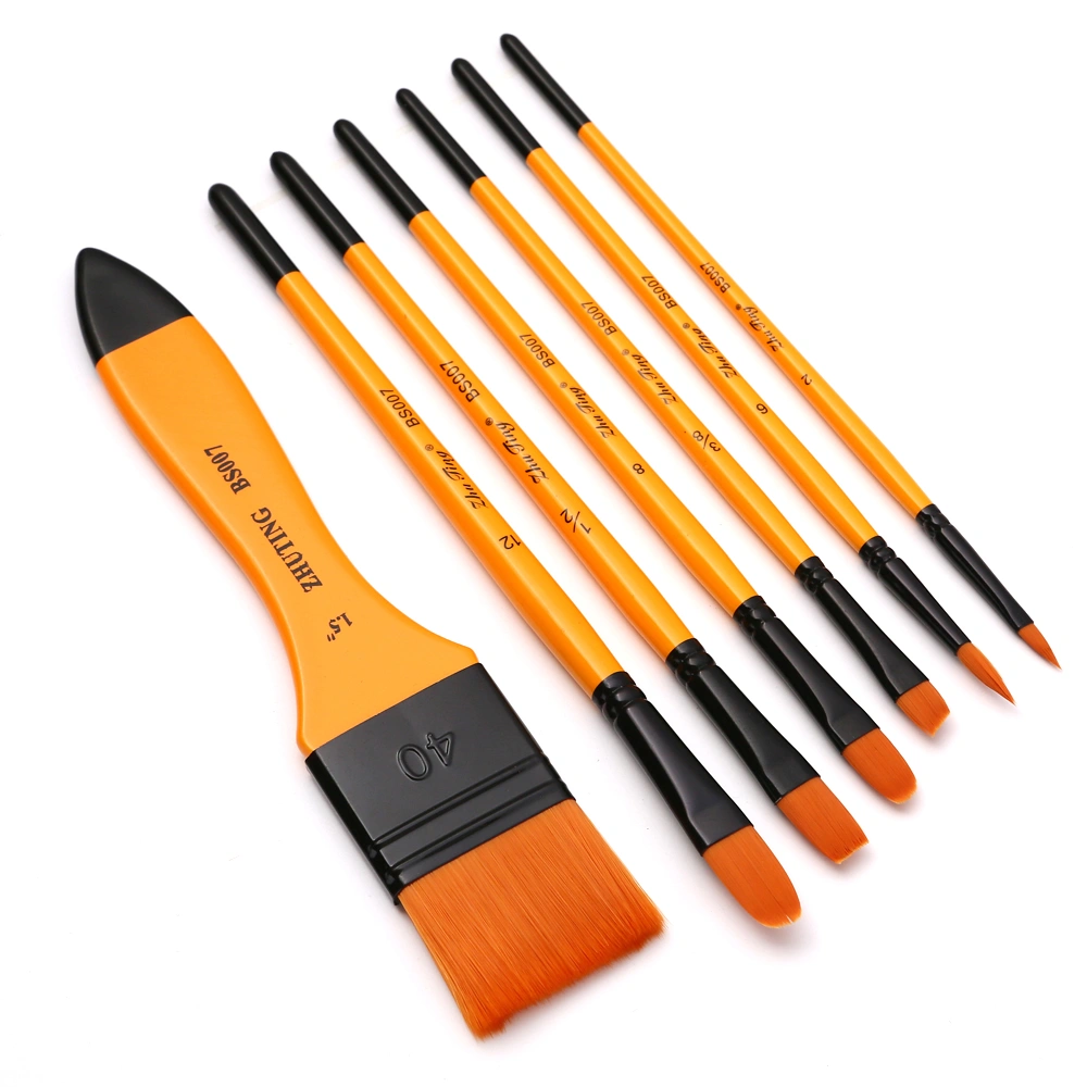 7Pcs Painting Brushes Watercolor Brushes Acrylic and Oil Painting Brushes Nylon Painting Brushes