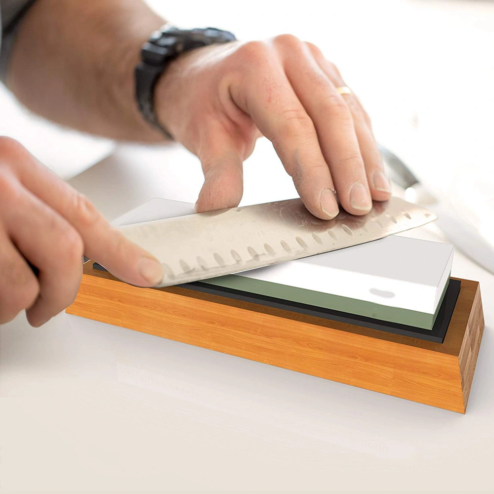 1 Set Sharpening Stone Holder Bamboo Whetstone Base Sharpening Stone Accessory