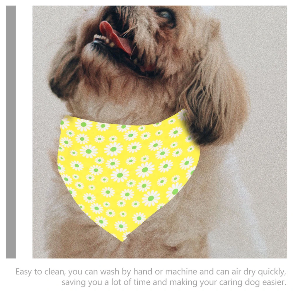 Dog Triangular Bandana Flower Pattern Pet Bandana Pet Dog Triangular Scarf