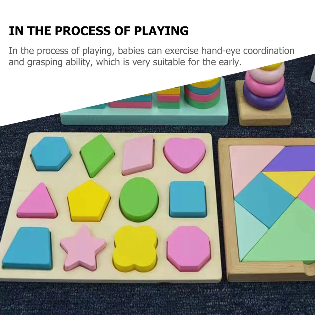 1 set of Shape Puzzle Wooden Puzzles for Toddlers Shape Learning Puzzles Toys
