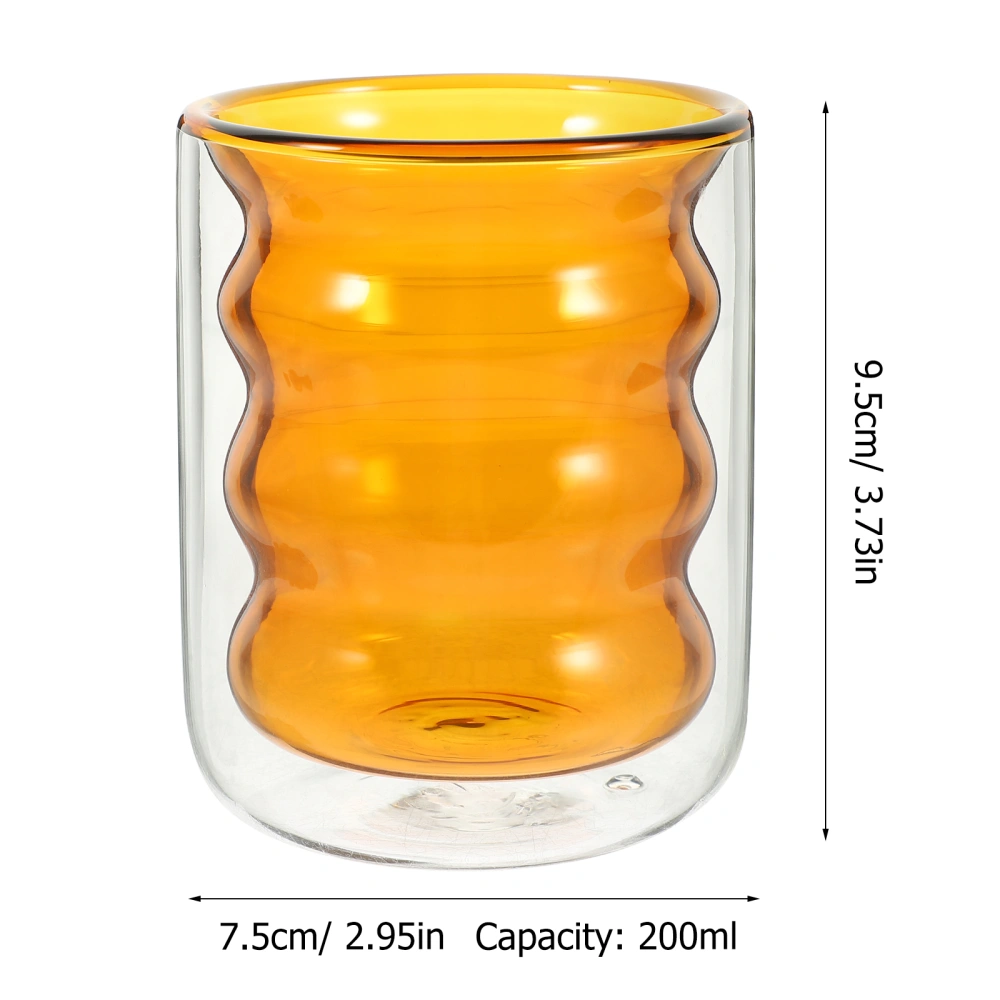 Double Wall Water Cup Glass Reusable Glass Beverage Cup Reusable Juice Cup Coffee Holder