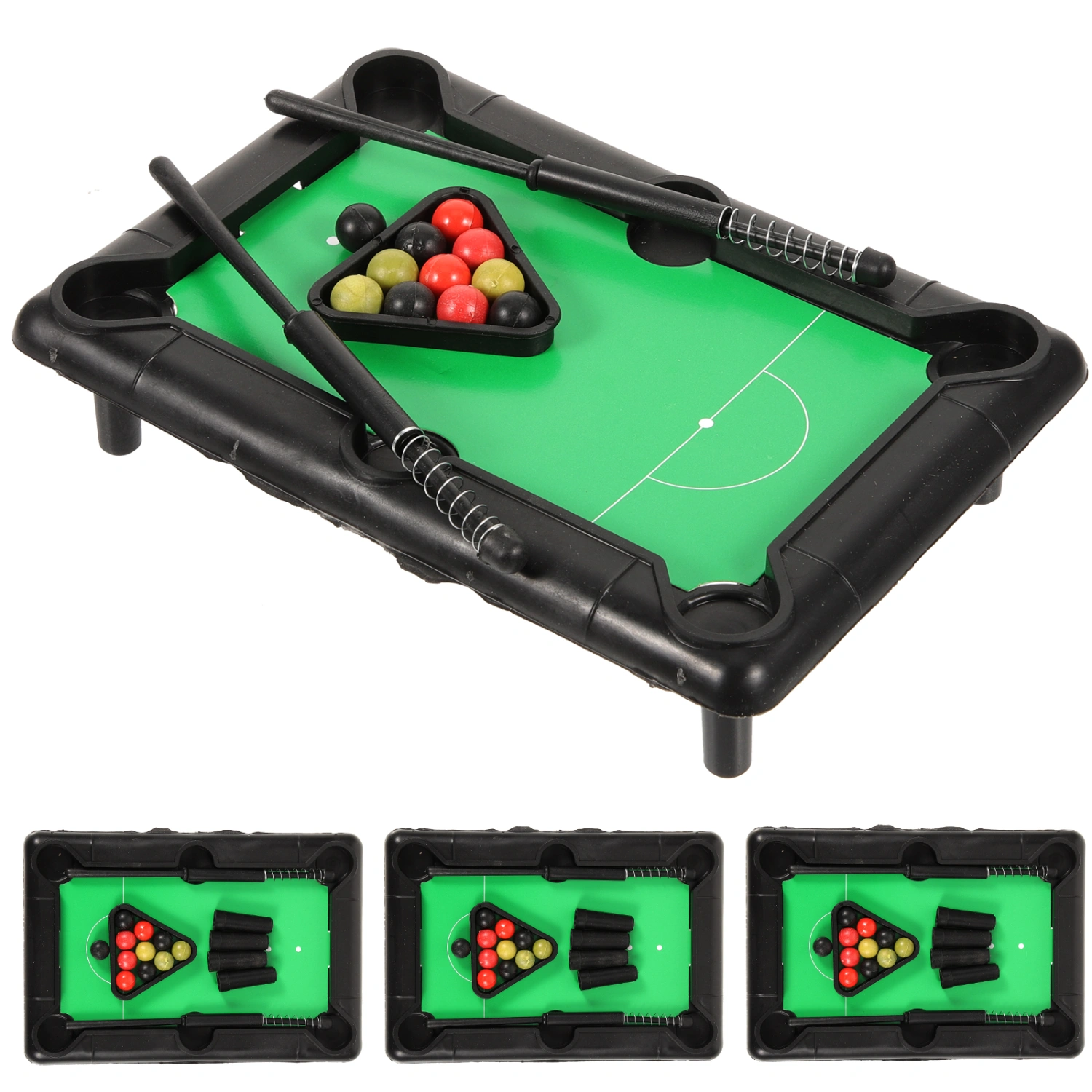 4 Set of Mini Table Billiards Game Desktop Billiards Game Props Mini Pool Table