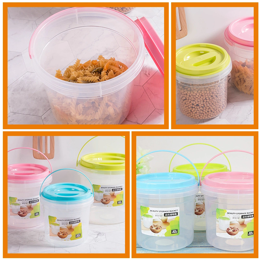 Reusable Plastic Laundry Detergent Holder Lidded Canister Laundry Condensate Beads Bucket(4000ml)