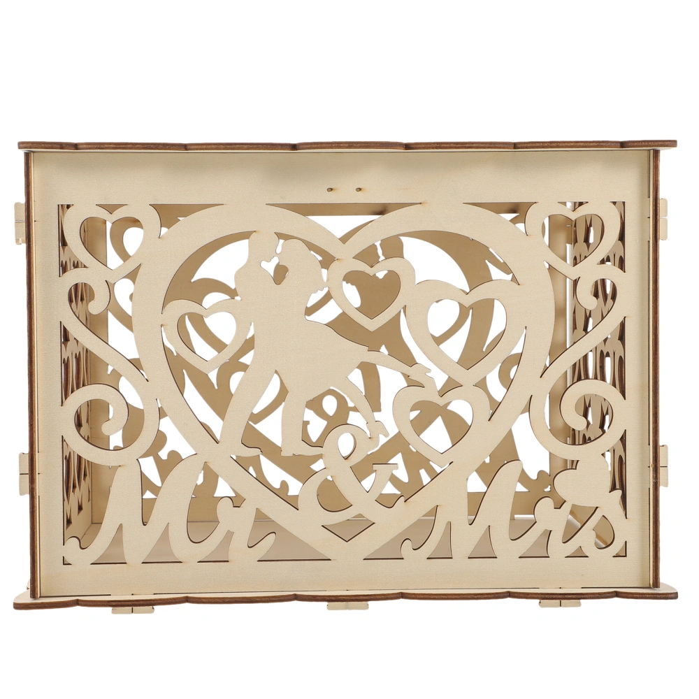 Wedding Card Box Decorative Carving Wedding Box Wooden Envelop Gift Cards Box Wedding Case