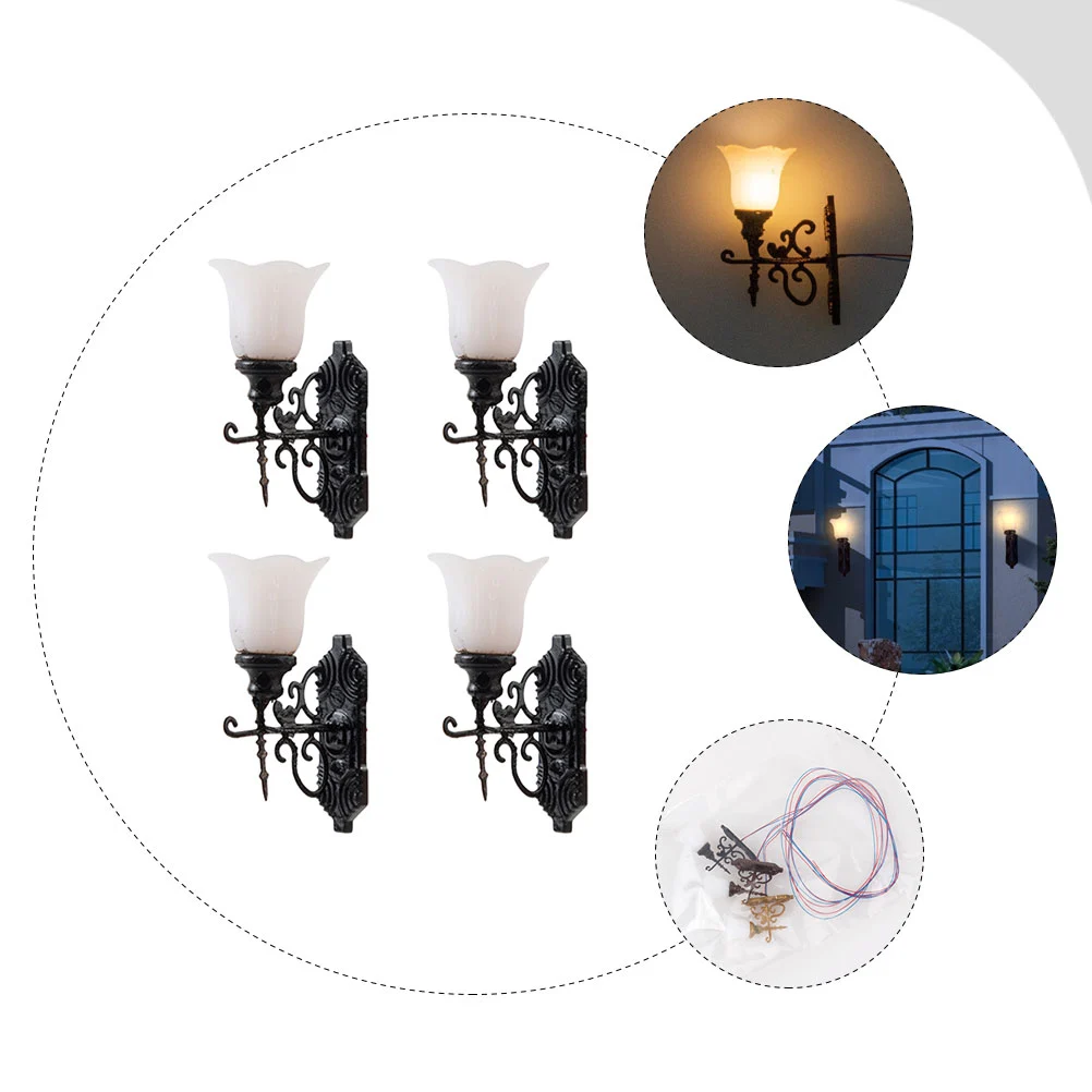 5pcs Mini House Wall Lamps Miniature Wall Lights Doll House Miniature Wall Lamps