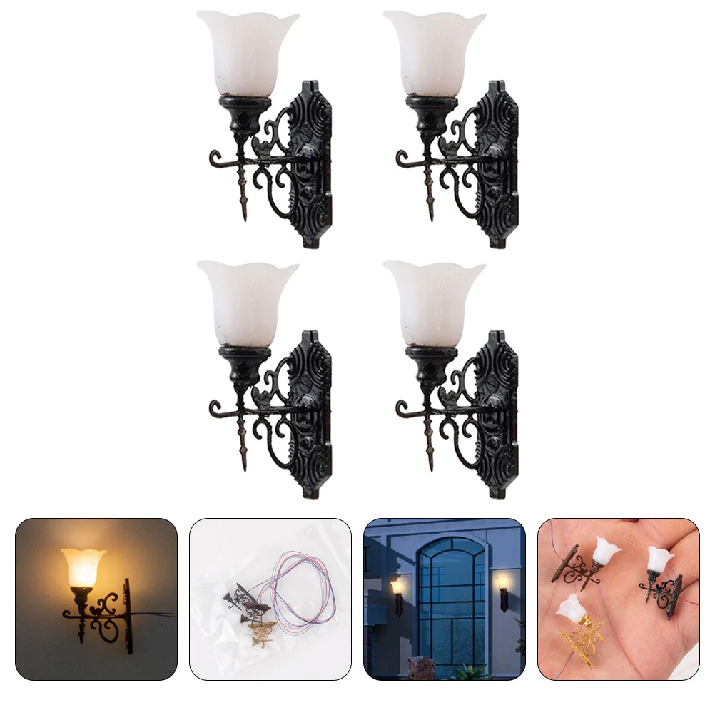 5pcs Mini House Wall Lamps Miniature Wall Lights Doll House Miniature Wall Lamps
