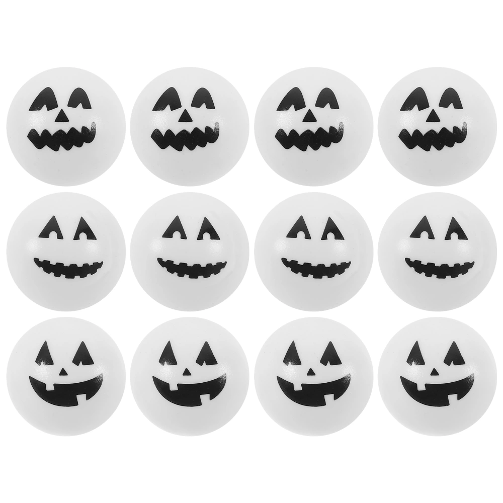 12pcs Halloween Round Balls Halloween Ghostface Pattern Balls Party Small Balls Prop