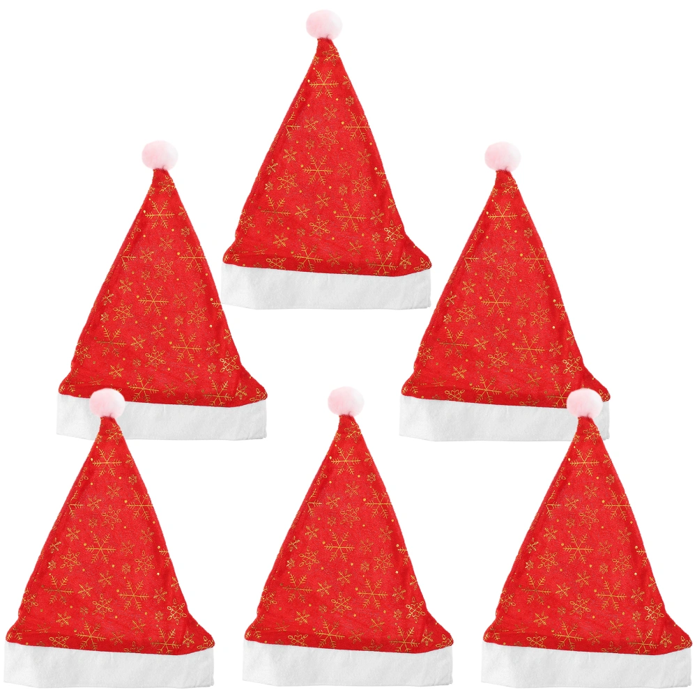 6pcs Christmas Hat Xmas Santa Hat Xmas Hat Velvet Christmas Santa Hat Prop for Women Men