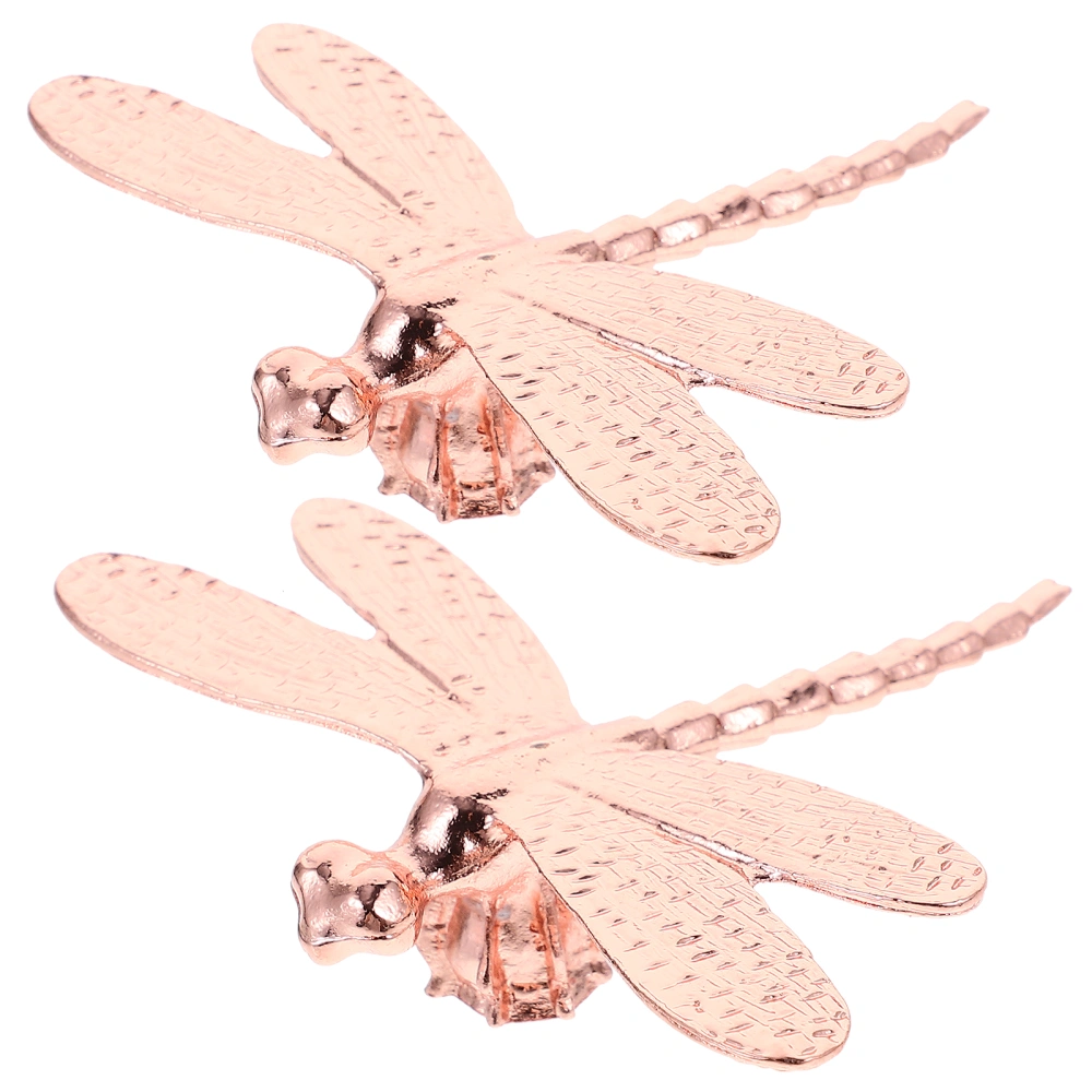 2pcs Metal Dragonfly Sculpture Desktop Dragonfly Ornaments Alloy Dragonfly  Craft