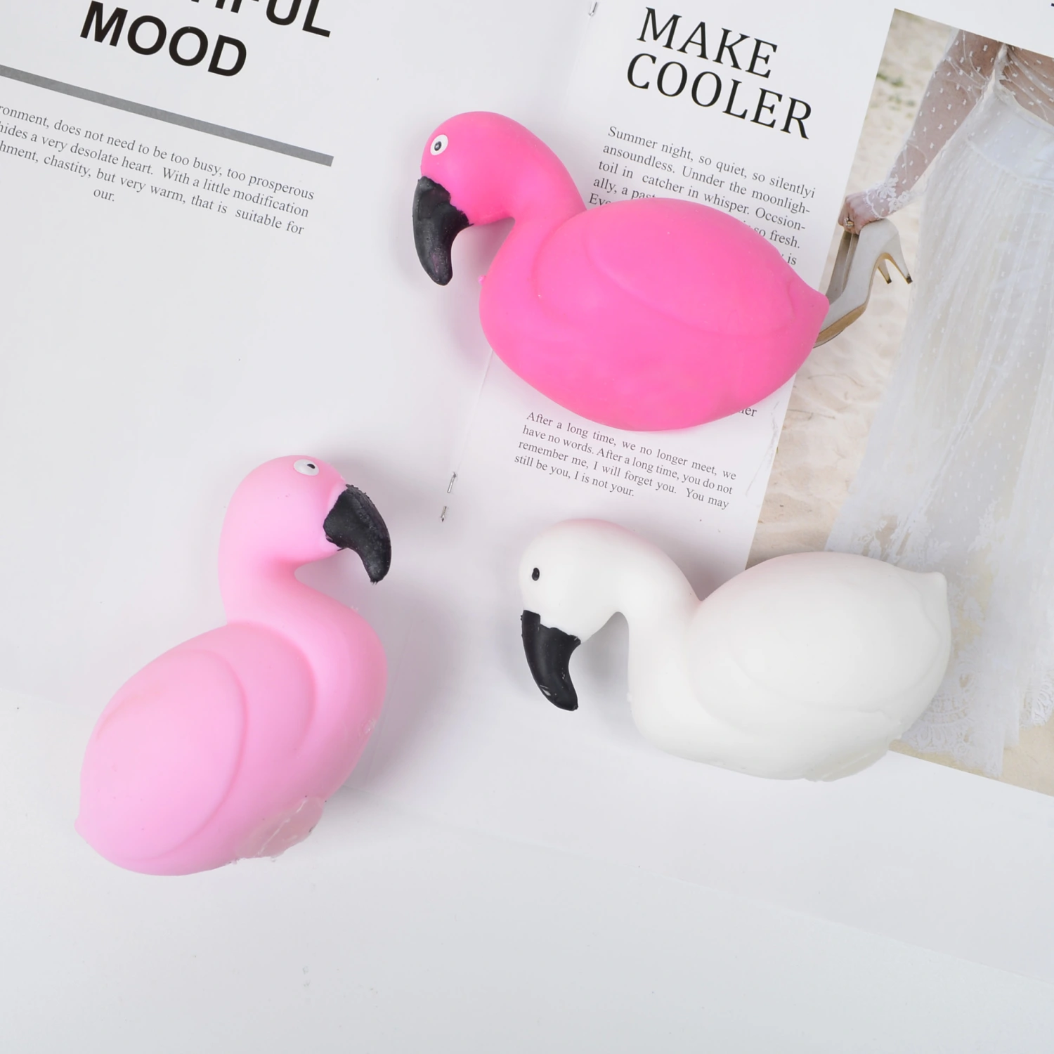 3Pcs Interesting Stretchy Toys Flamingo Pressure Toys Household Stress Toys Stress Supply