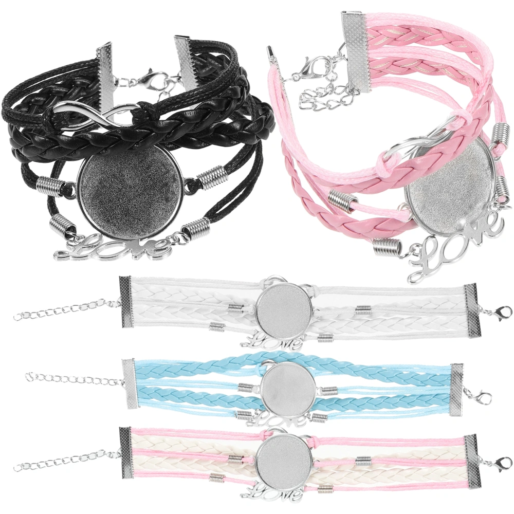 5pcs Sublimation Bezel Bracelets Blanks Round Blank Bezel Bangles Sublimation Blanks Bracelets