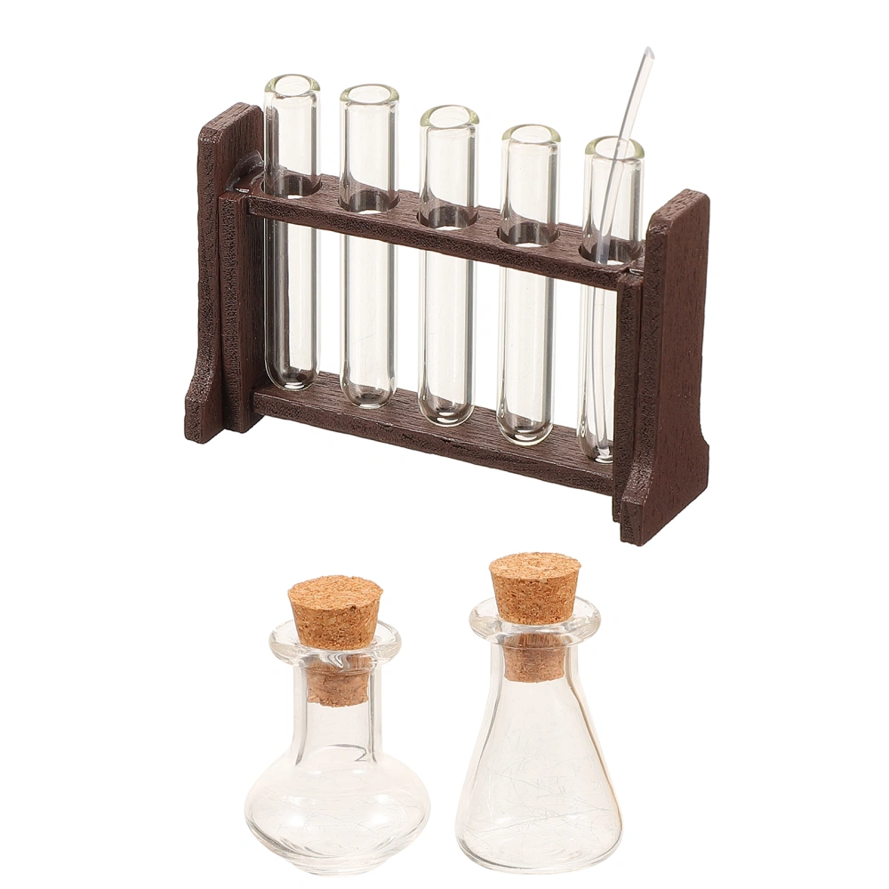 1 Set of Laboratory Toy Science Tube Rack Education Experiment Toy Test Tube for Doll House